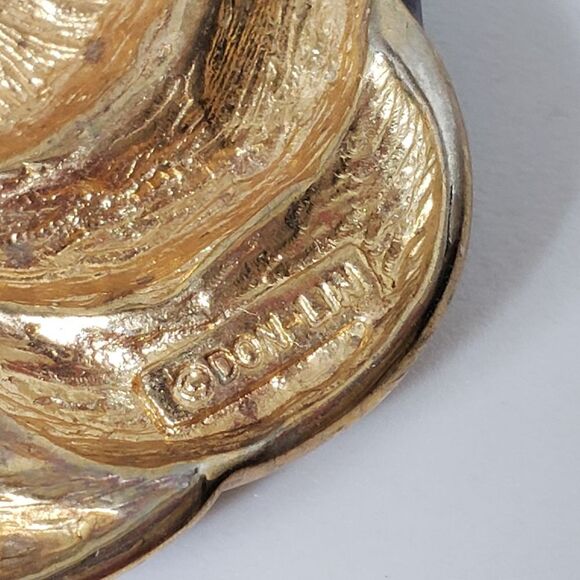 SET OF 3 Goldtone Enameled Pierced Earrings Don Lin - Picture 4 of 6